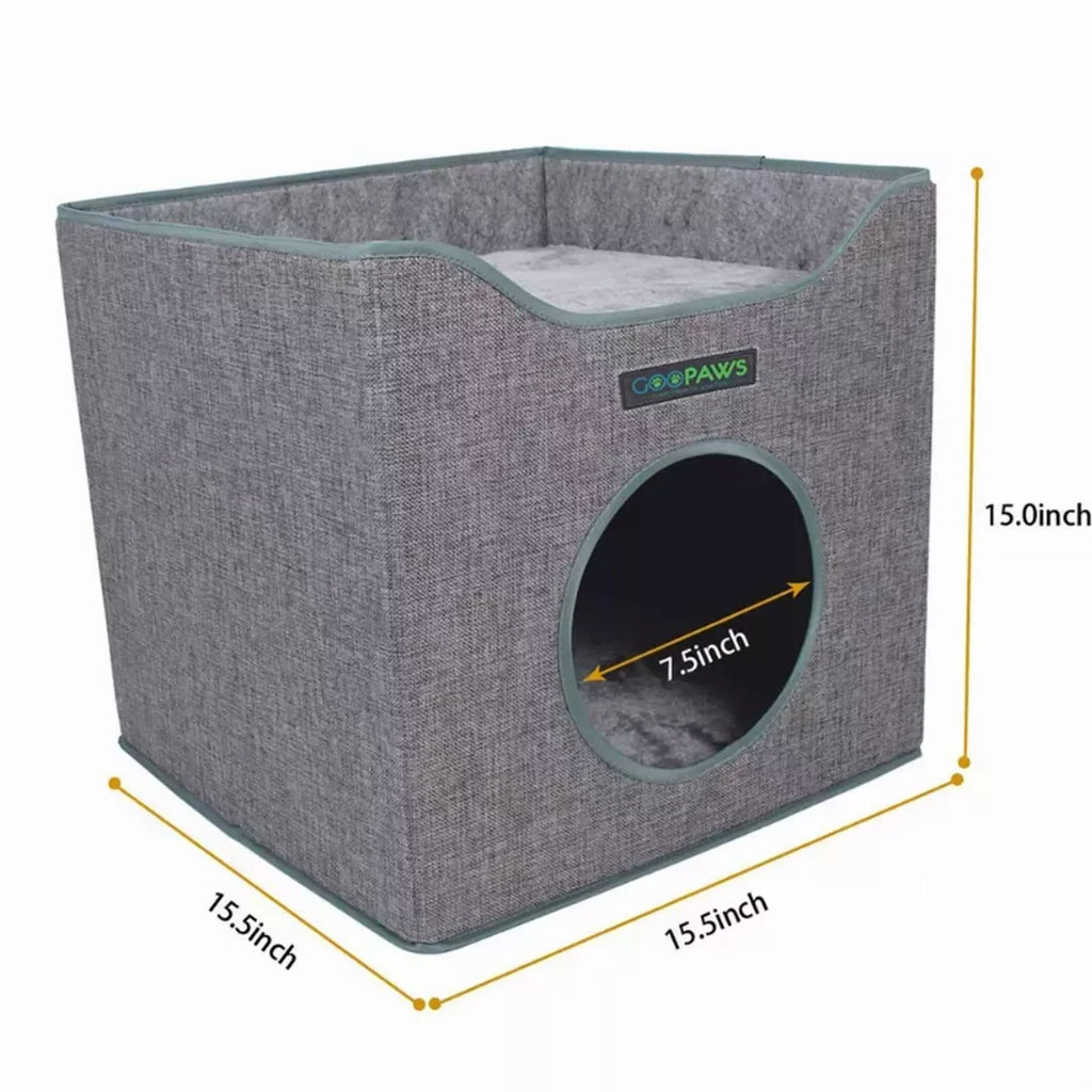 JESPET Foldable Cat Cube House & Bed