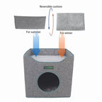 JESPET Foldable Cat Cube House & Bed
