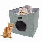 JESPET Foldable Cat Cube House & Bed