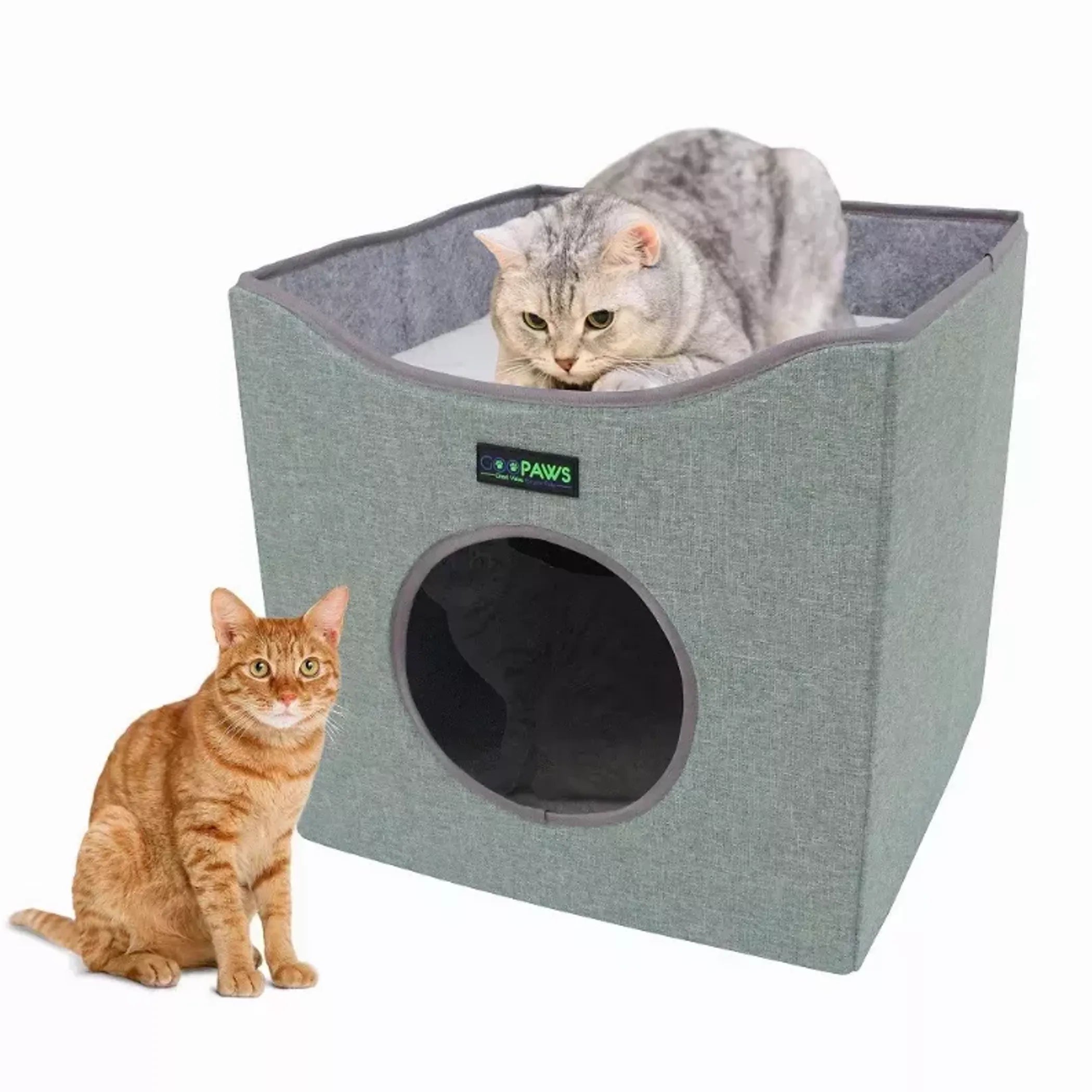 JESPET Foldable Cat Cube House & Bed