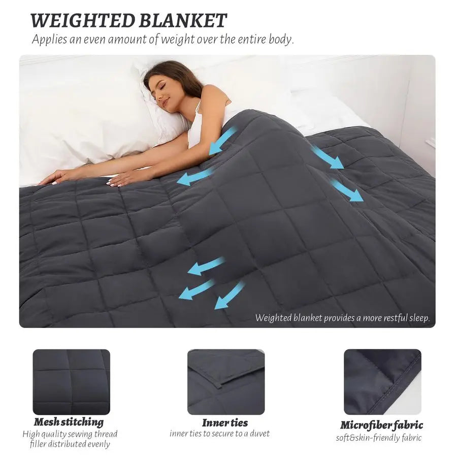 20 lb Weighted Blanket (Queen 60x80, Dark Grey)