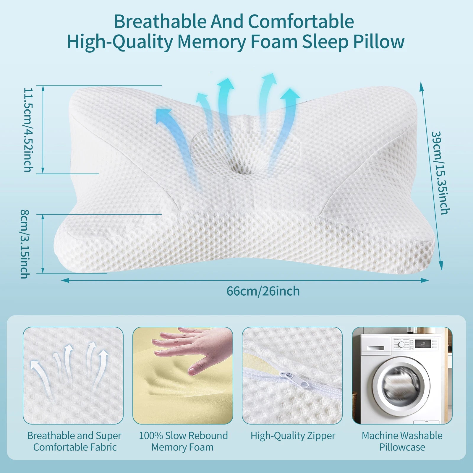 King Ergonomic Memory Foam Neck Pillow