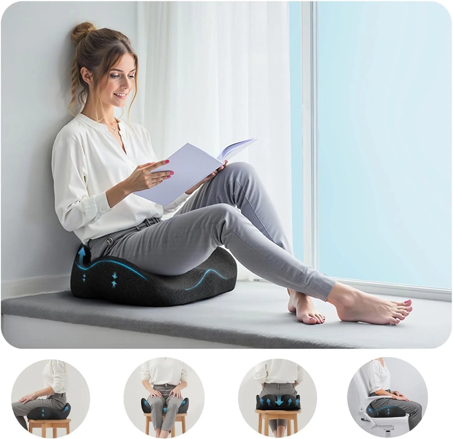Ergonomic Memory Foam Seat Cushion