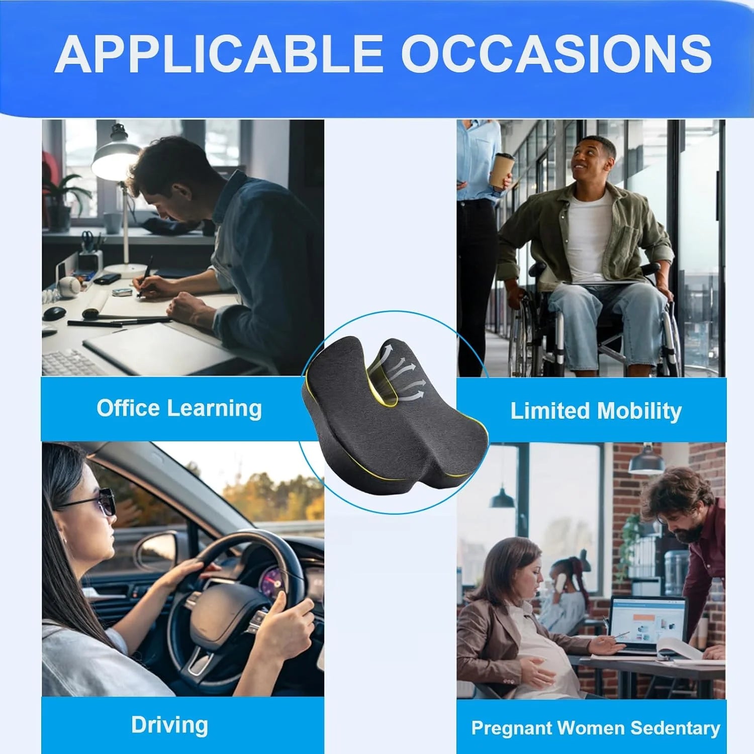 Ergonomic Memory Foam Seat Cushion
