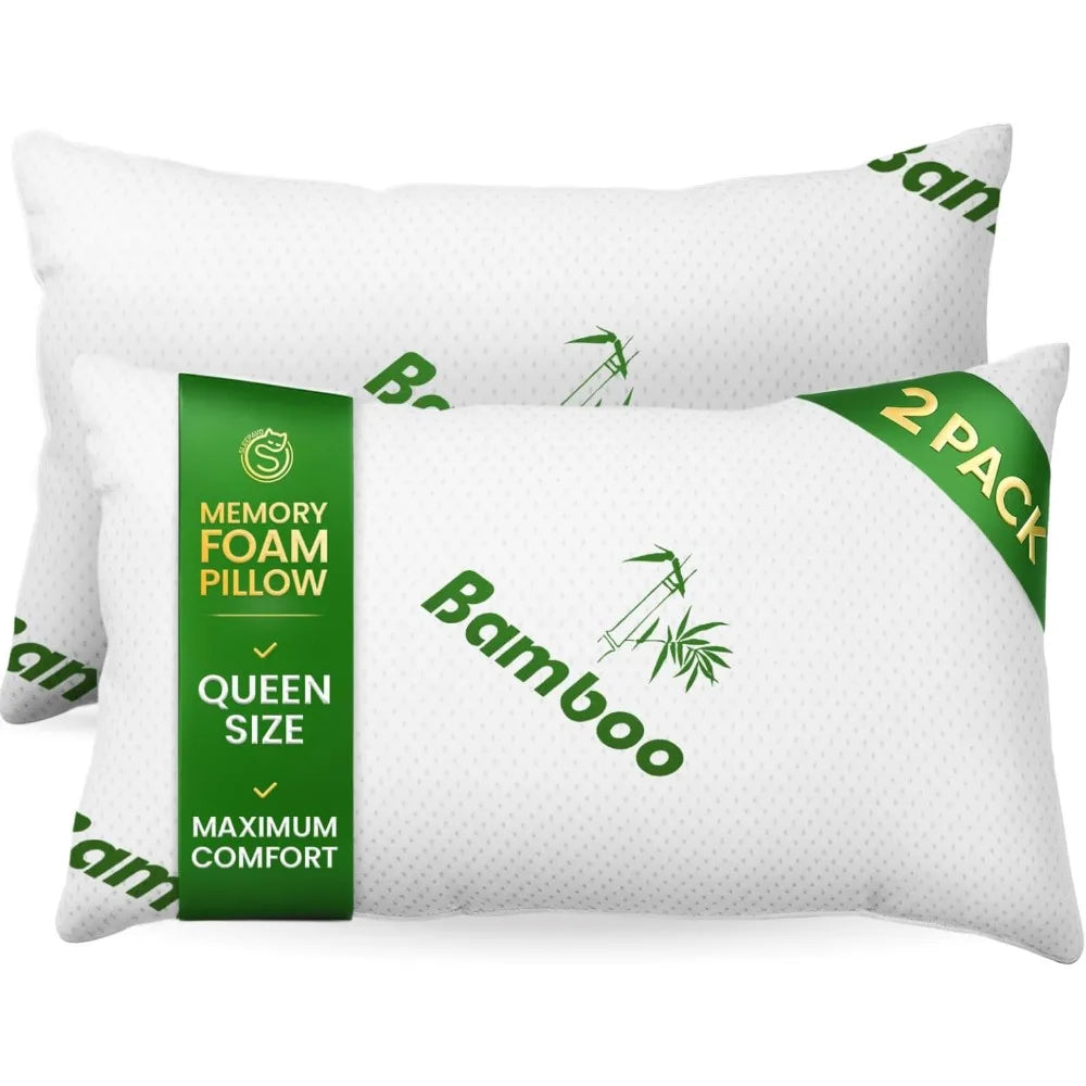 Queen Cooling Memory Foam Pillow Set (2)