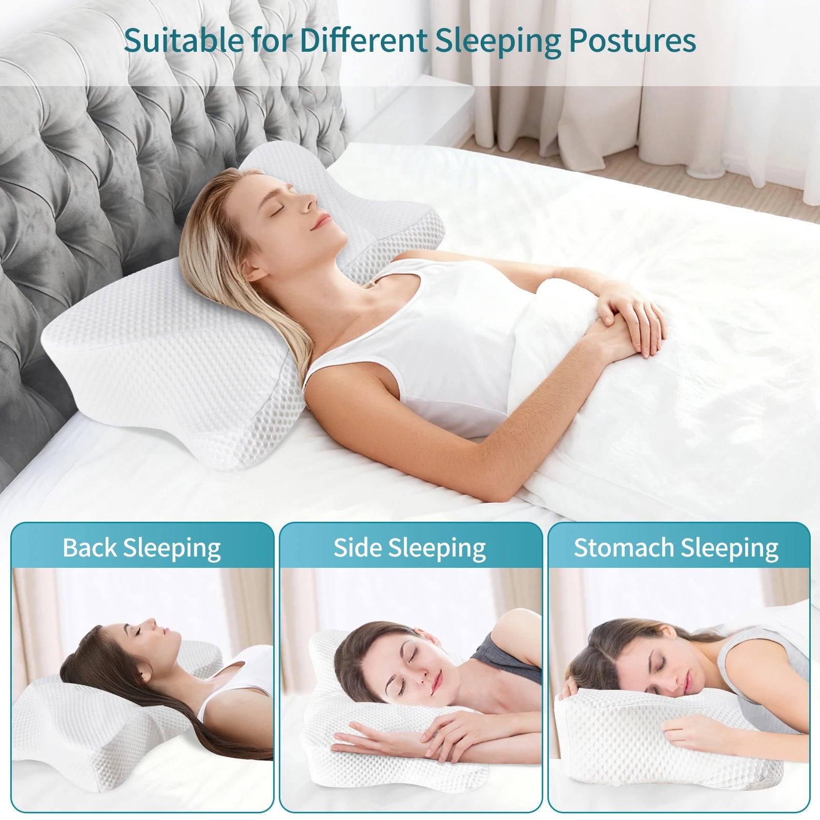 King Ergonomic Memory Foam Neck Pillow