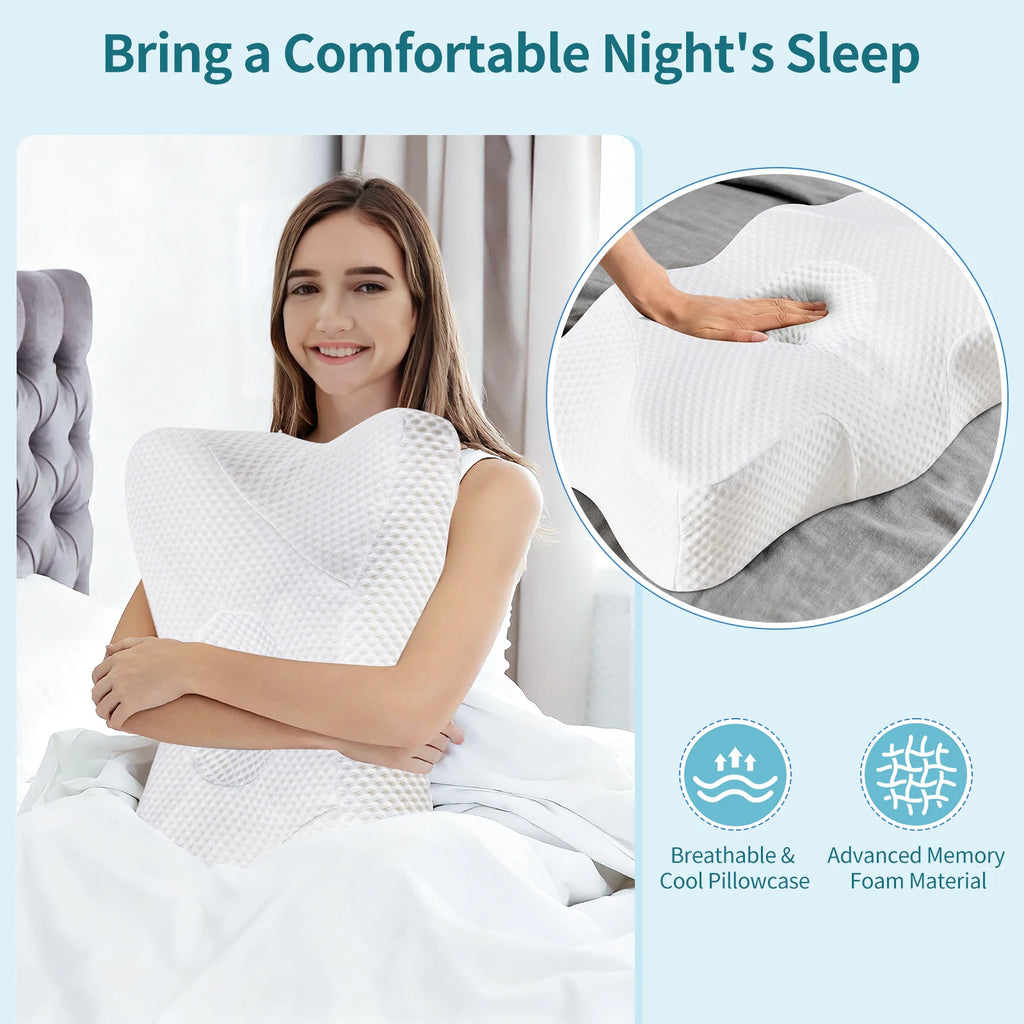King Ergonomic Memory Foam Neck Pillow