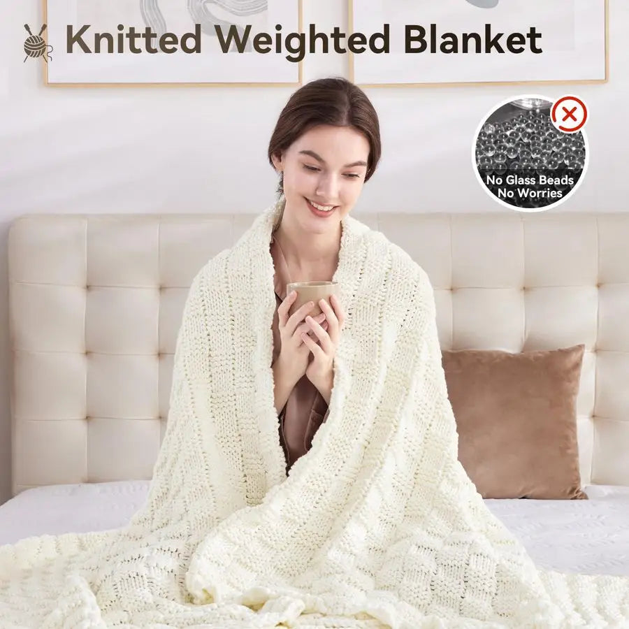 12 lb Chunky Knit Weighted Blanket (48x72)