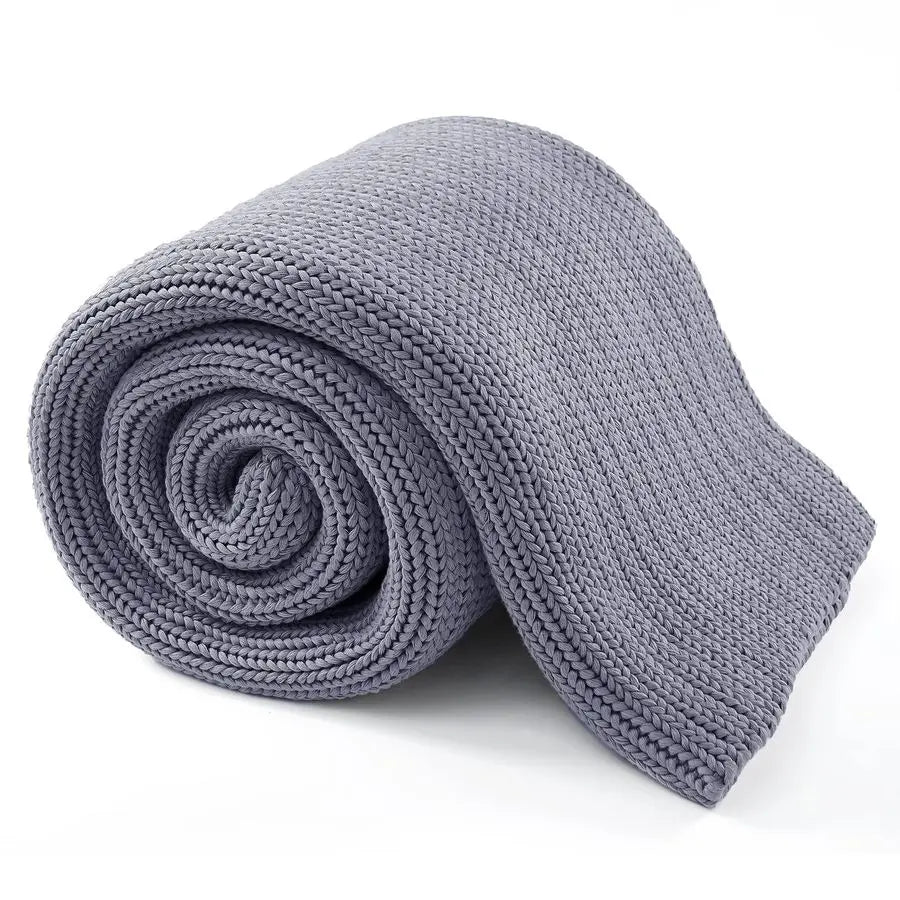 15 lb Knitted Cooling Weighted Blanket (60x80, Grey)
